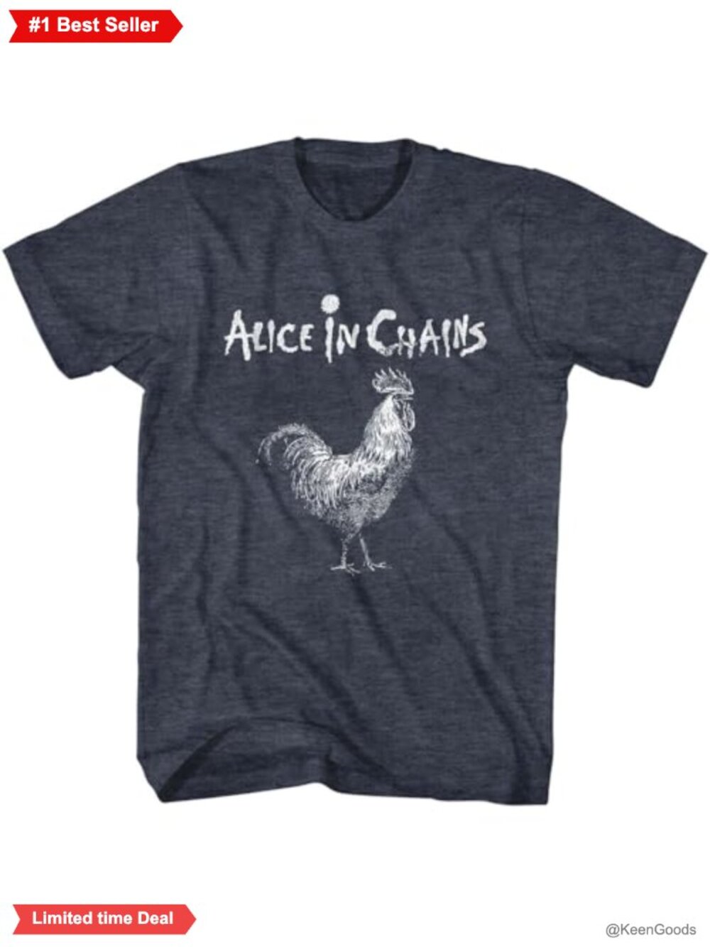 Alice in Chains Band Tee Rooster Graphic Short Sleeve Crew Neck